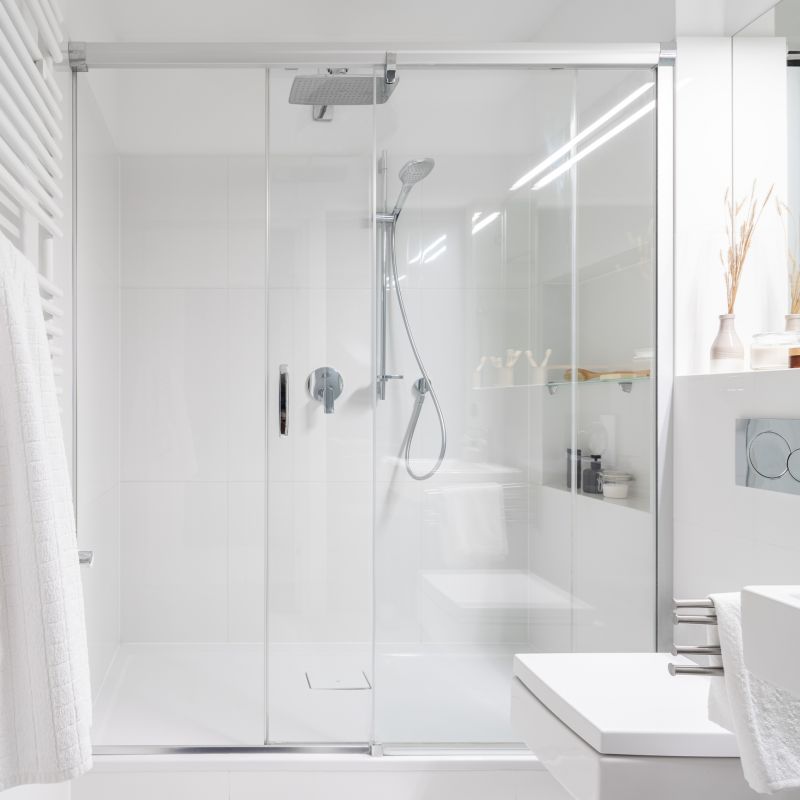 Contemporary Shower with Bench